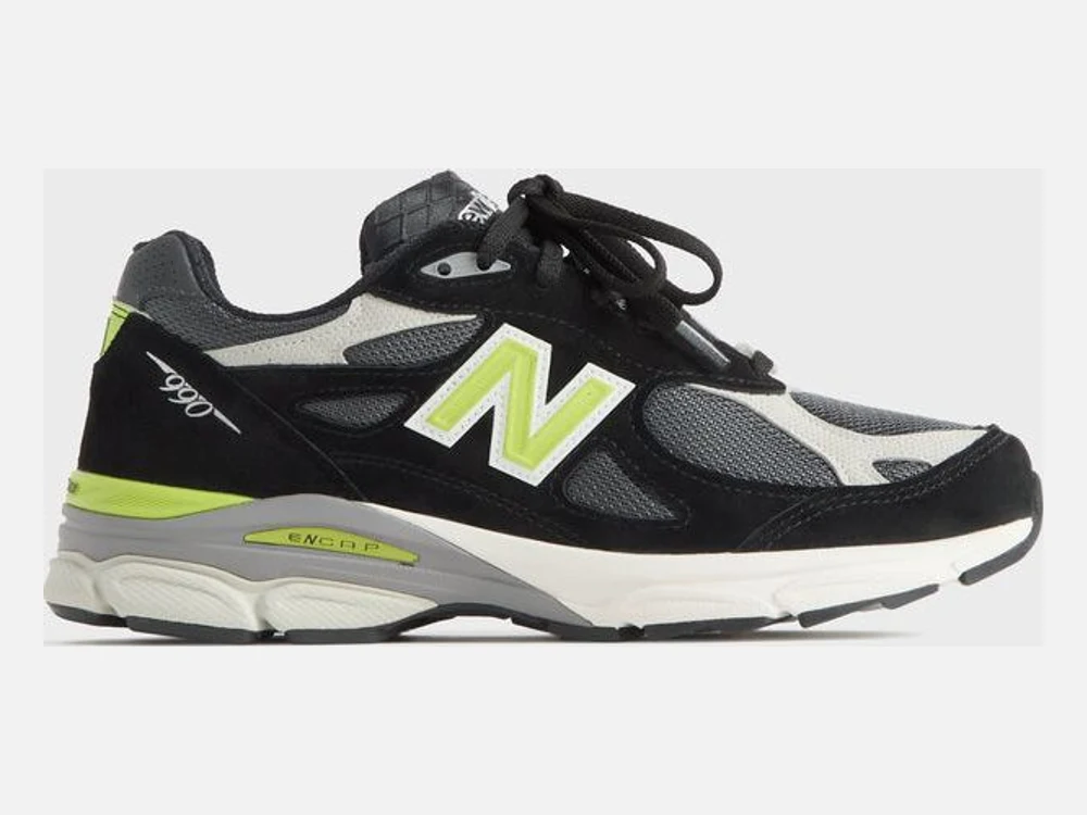 Kith x United Arrows & Sons x New Balance 990v3 Black Oyster Mushroom