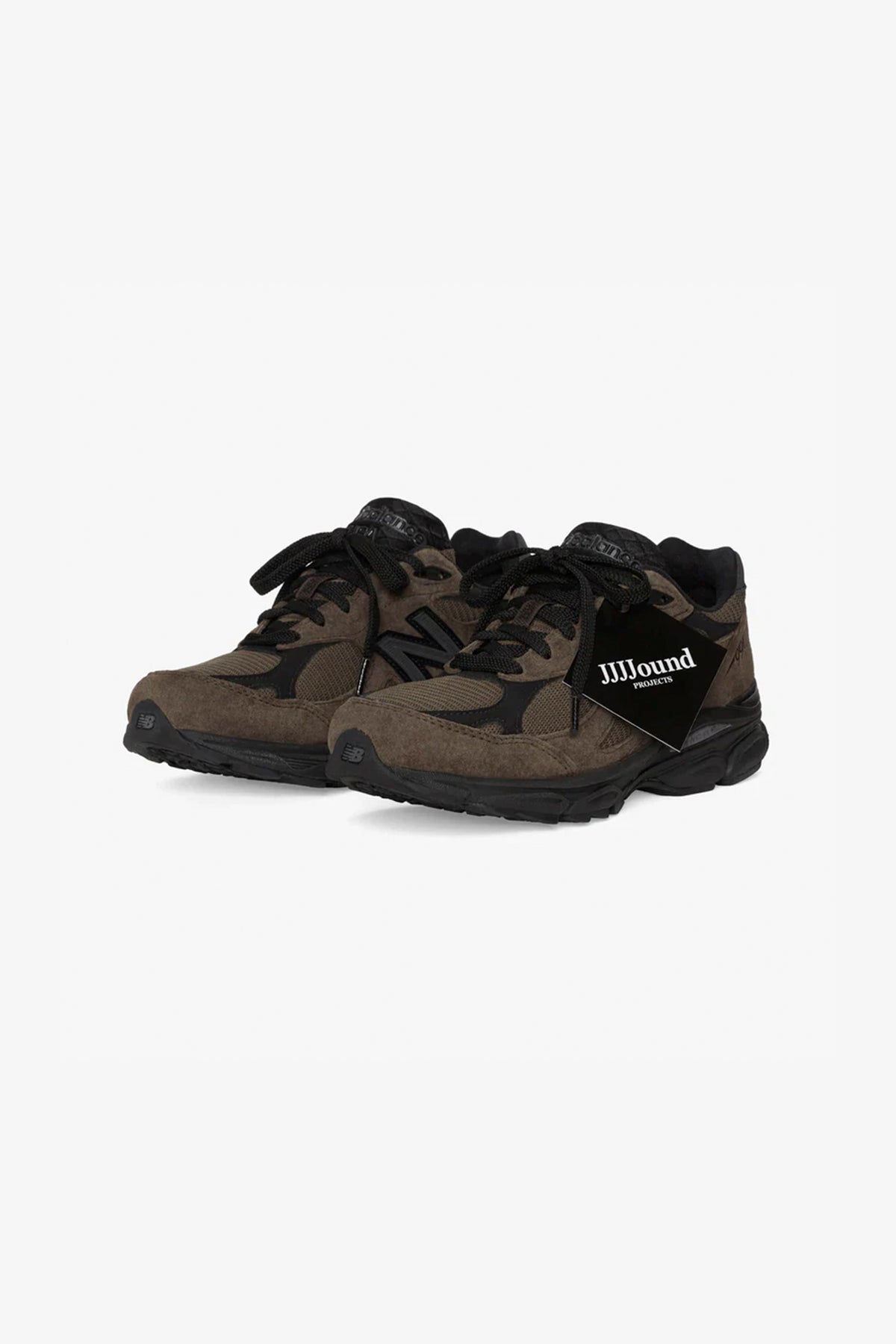 JJJJound x New Balance 990v3 Brown Black，侧面照片 1